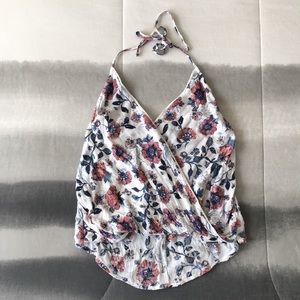 Abercrombie & Fitch Floral Mock-Wrap Halter